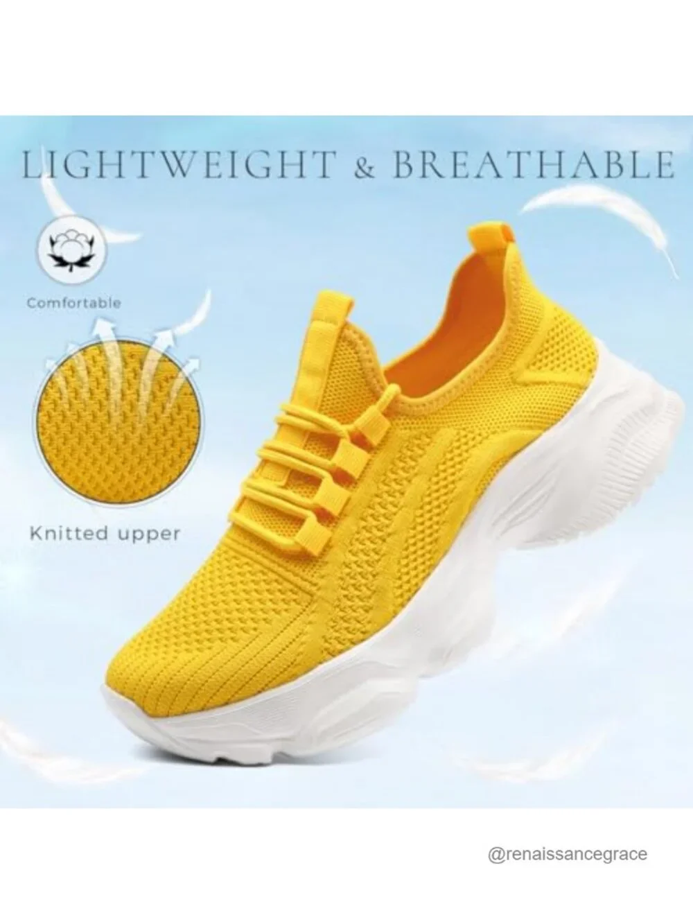Women Platform Sneakers 2 Inch Lift Non Slip Lightweight Walking Shoes